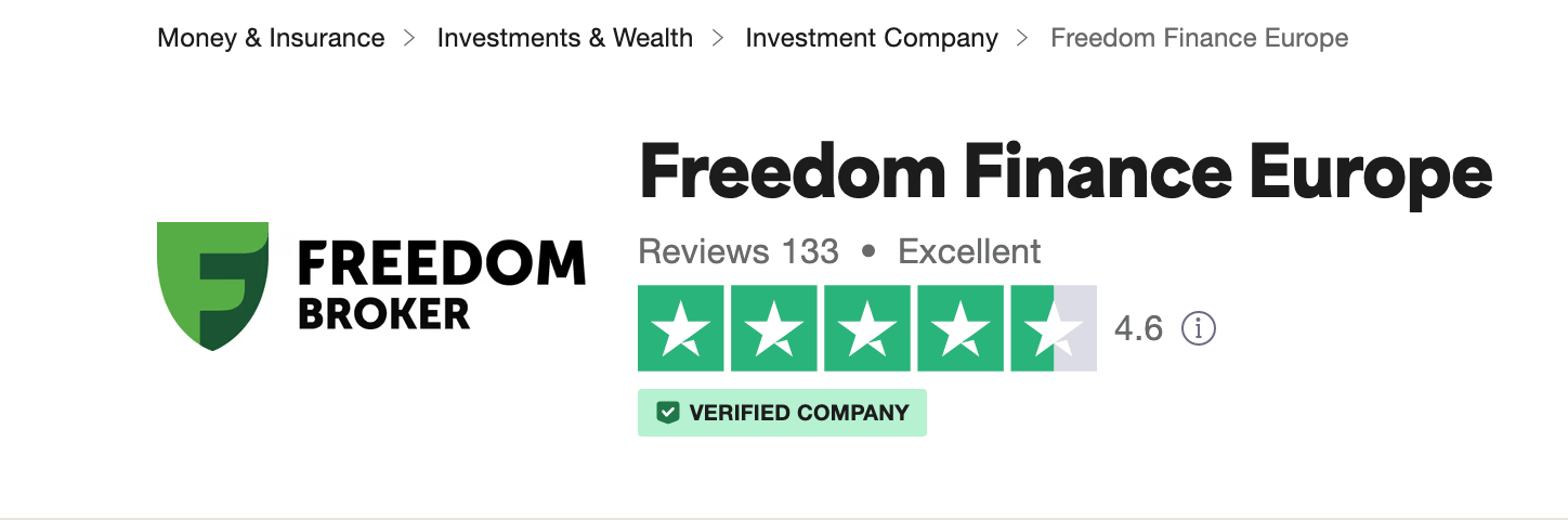 votazione degli utenti di TrustPilot su Freedom24