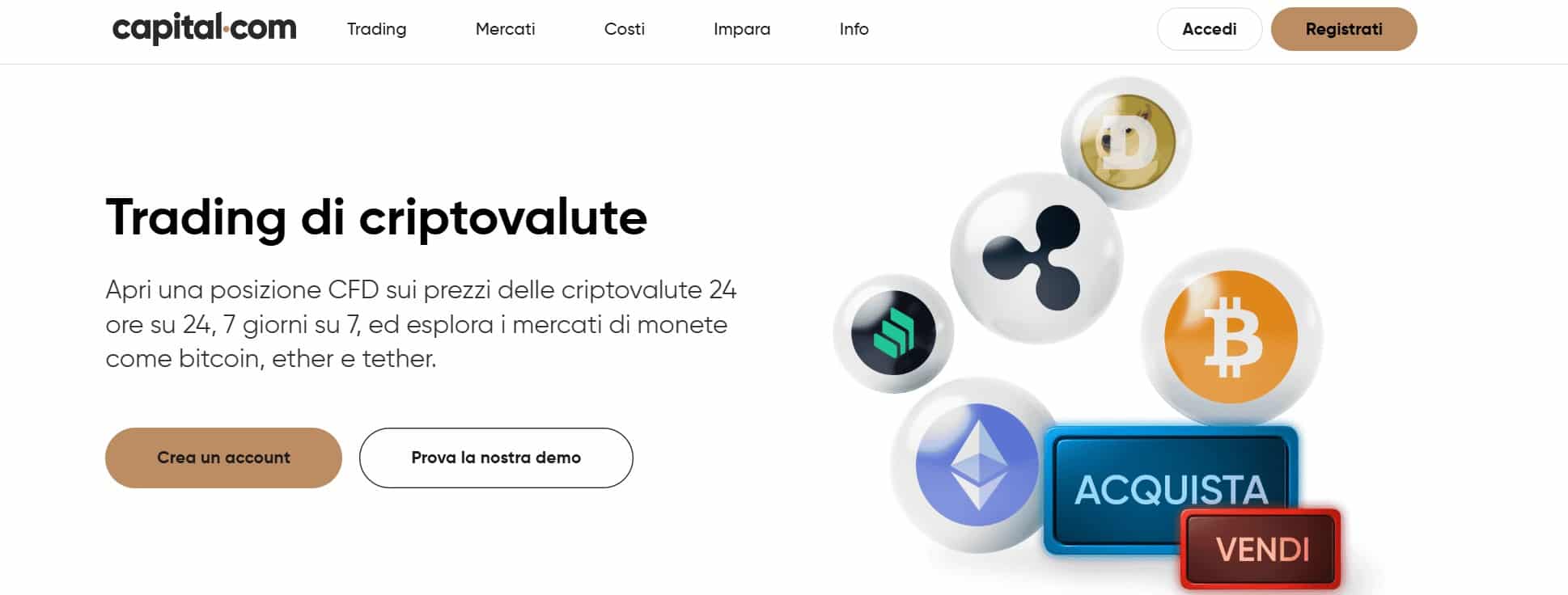 Piattaforma trading criptovalute Capital.com