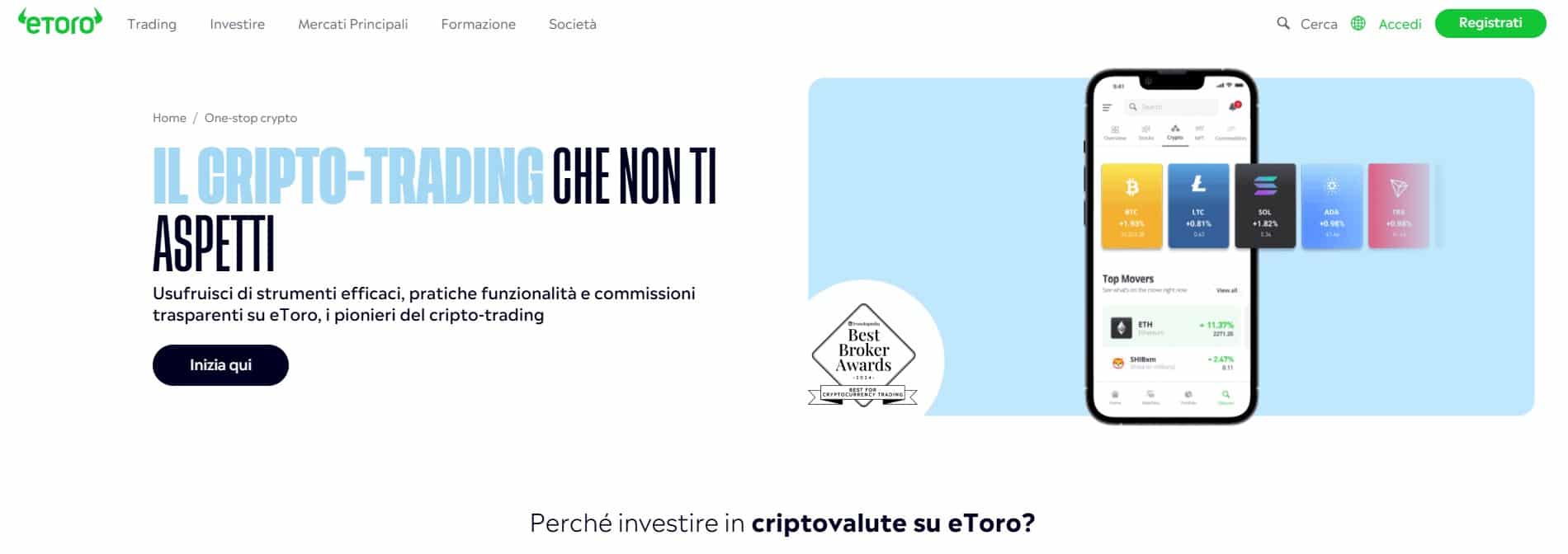 Piattaforma criptovalute eToro